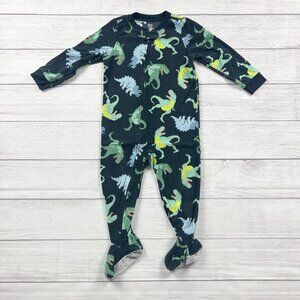 Carter’s Toddler Fleece Footed Pajamas Dinosaur Print Zip Up Sleeper 2T